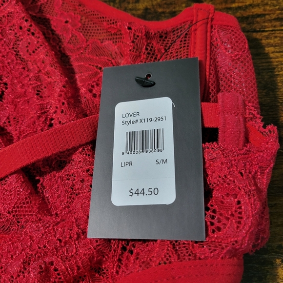 Frederick’s of Hollywood Red Lace Bra & Panty Set Lover Style S/M NWT - Picture 6 of 8